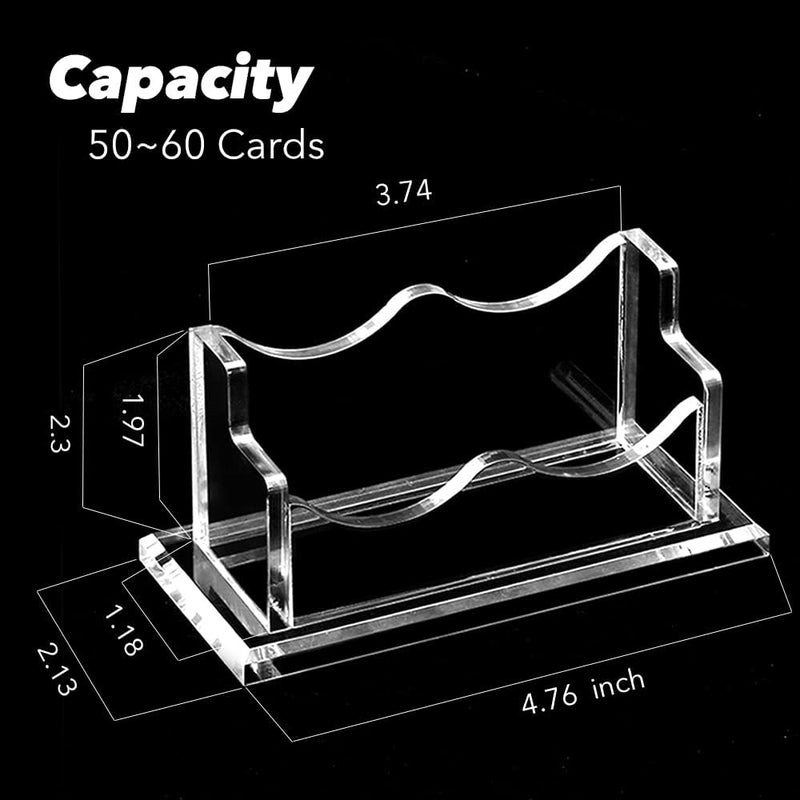 PARTSPOWER Acrylic Business Card Holder for Desk, Horizontal Clear Business Name Card Display Stand, Desk Accessory Business Name Card Organizer (Horizontal, 1-Slot) - Image 4